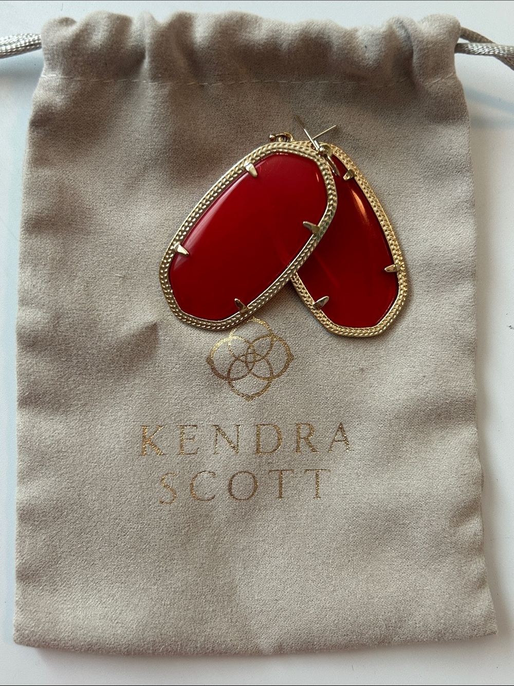 Kendra Scott Danielle Earrings - Red & Gold